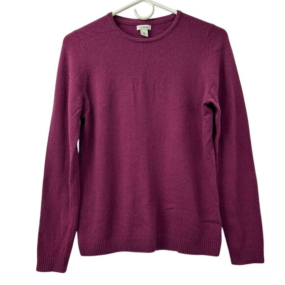 L.L. Bean Sweaters - LL Bean Women’s XS 100% Cashmere Light Plum Crew Neck Sweater Long Sleeves